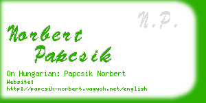 norbert papcsik business card